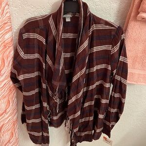 Plaid cardigan with tags